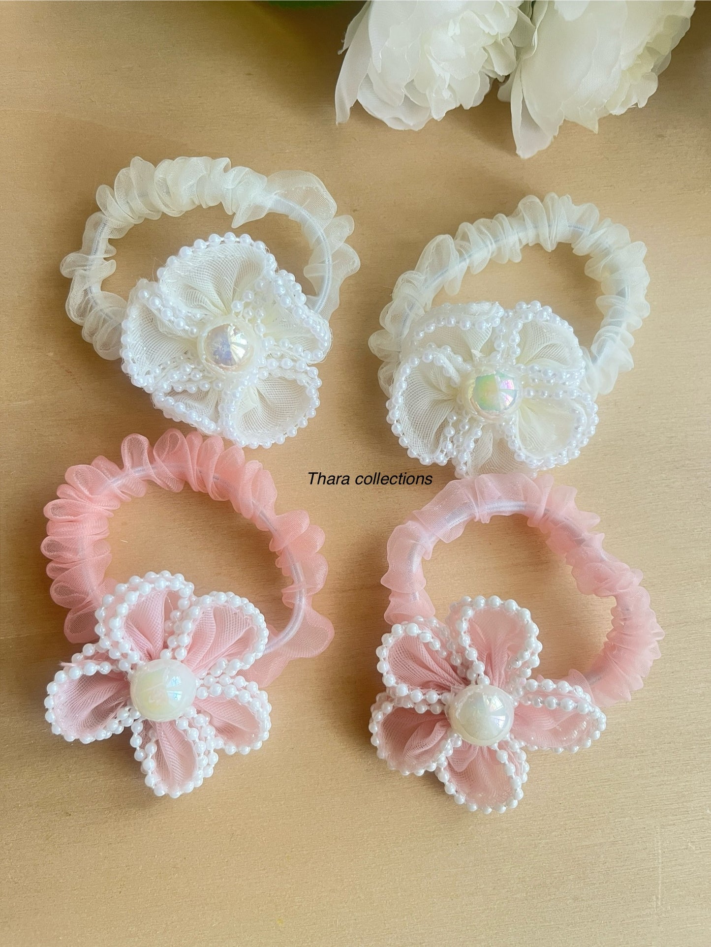 Pearl Bloom Hair Ties