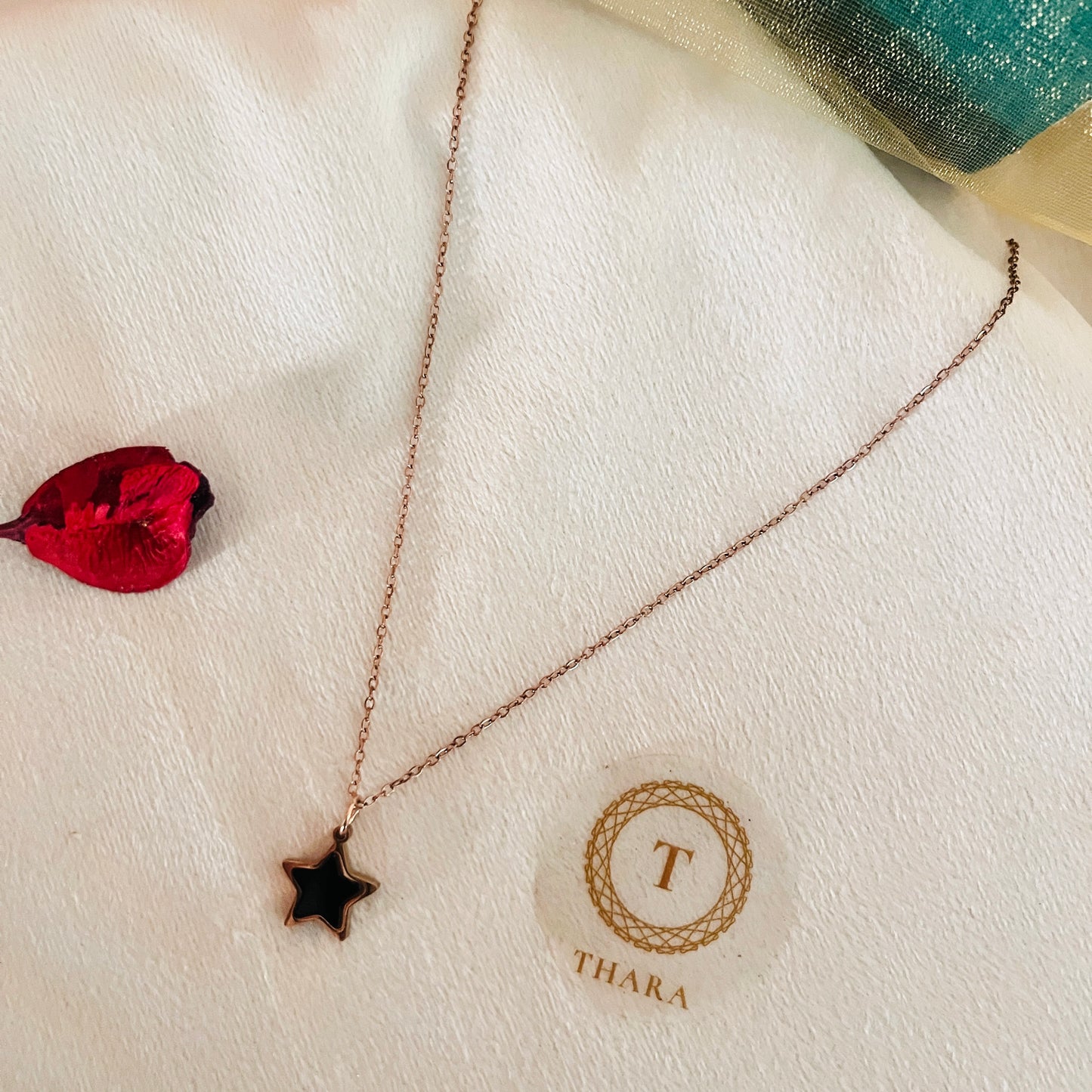 Dual side Pendant RoseGold Chain - Star