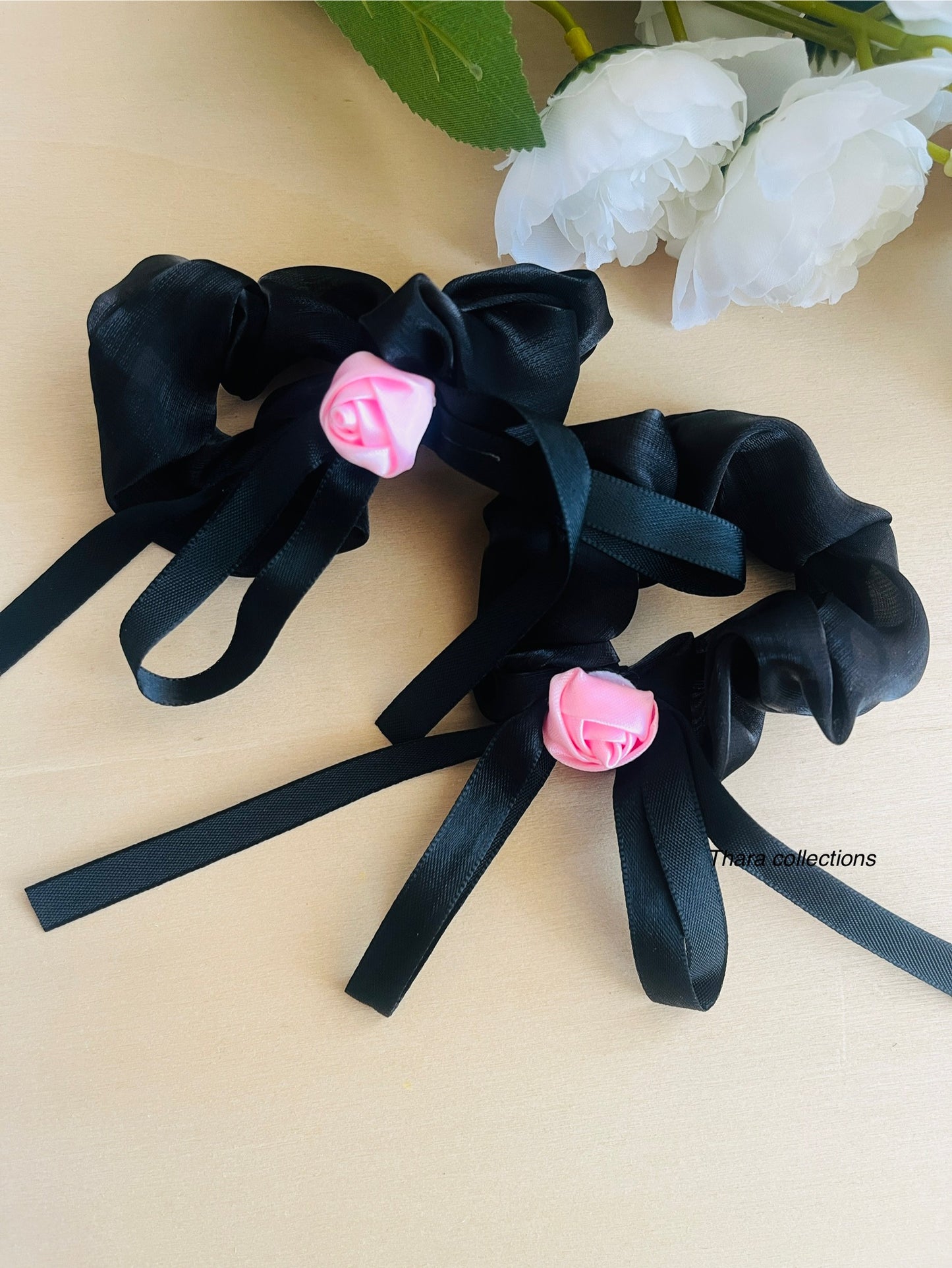 Rosebud Bow Hanging Scrunchie