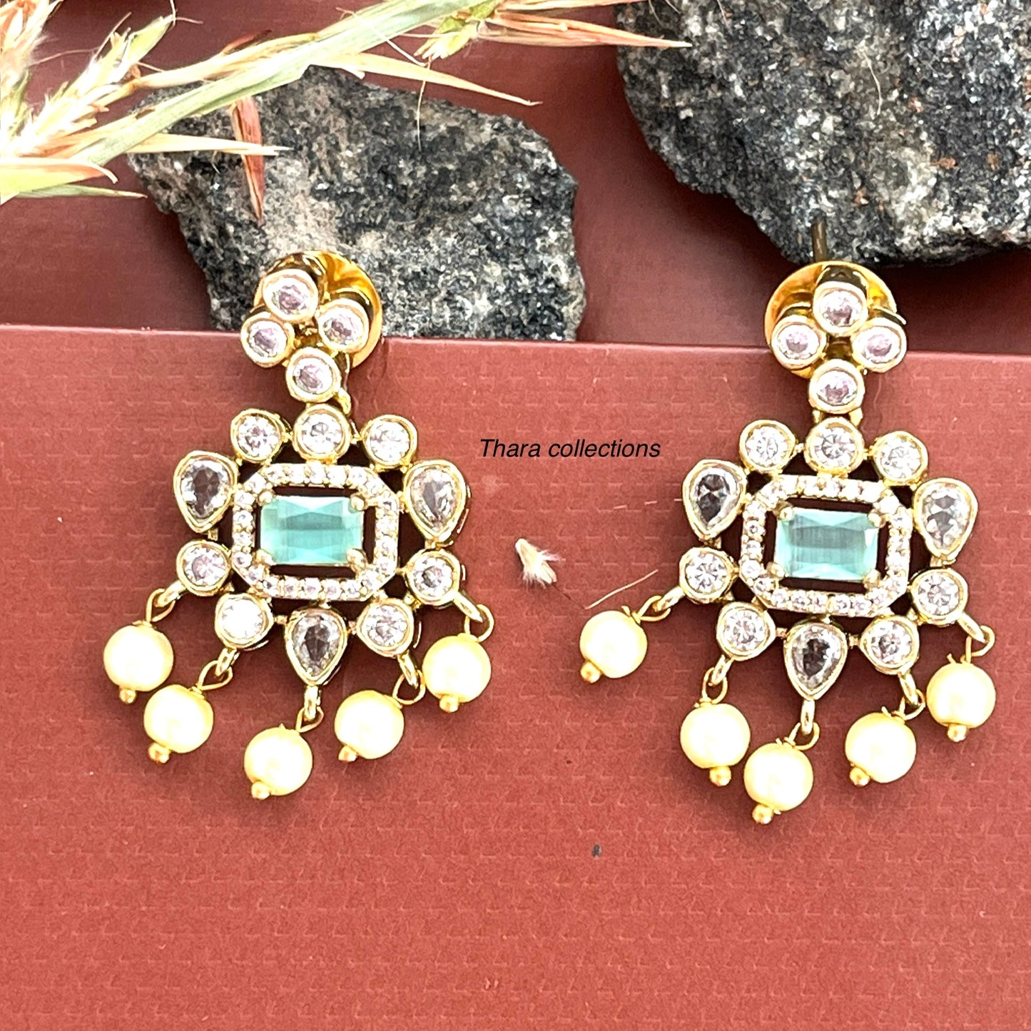 Royal Kundan Pearl Necklace & Earring Set – Pastel Green