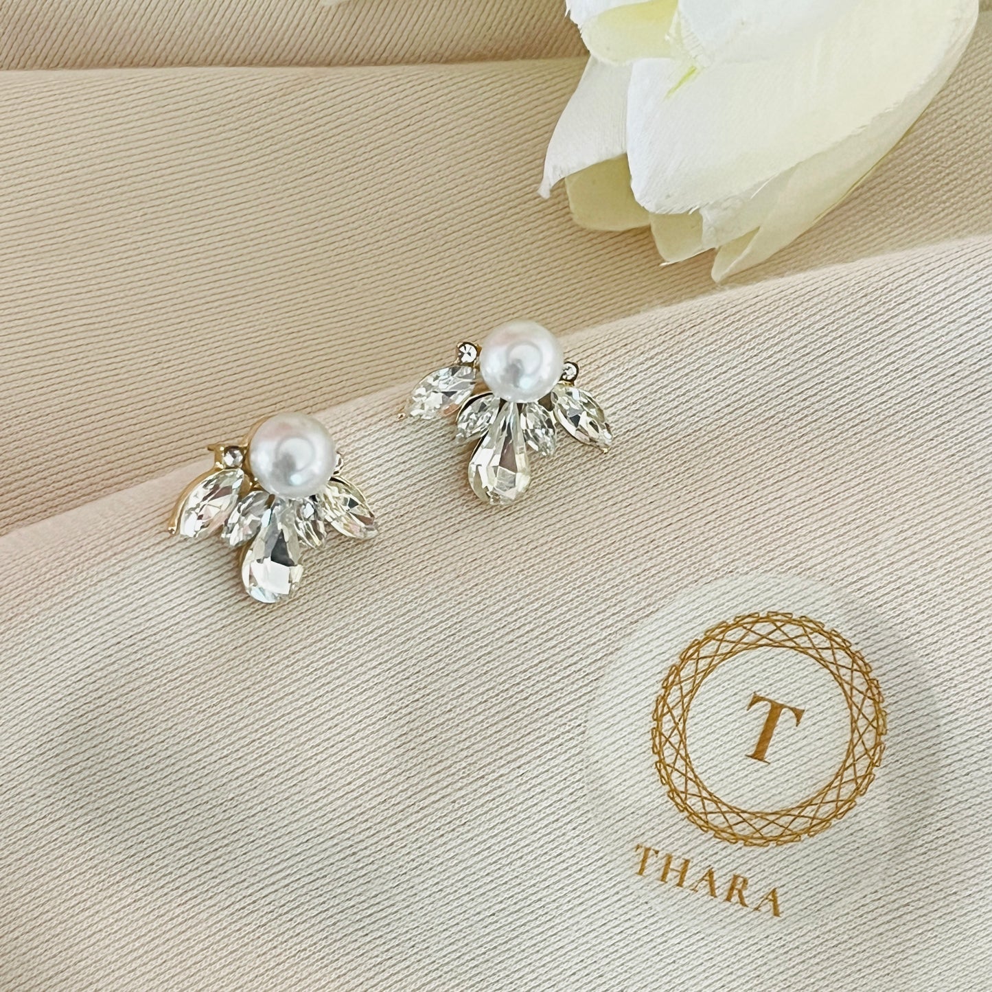 Pearl Stone Stud Earring