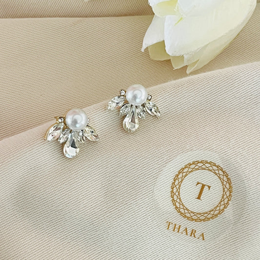 Pearl Stone Stud Earring