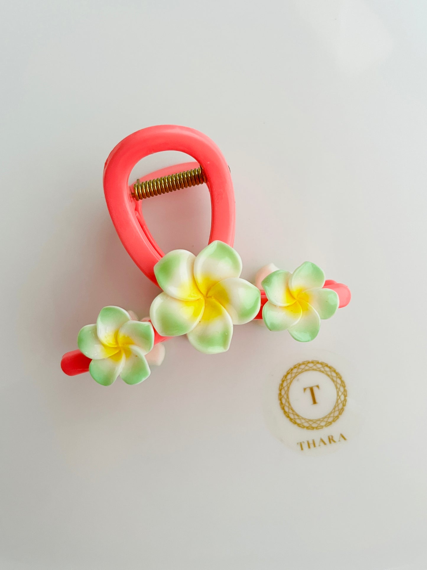 Colorful Plumeria Flower Hair Claw Clips