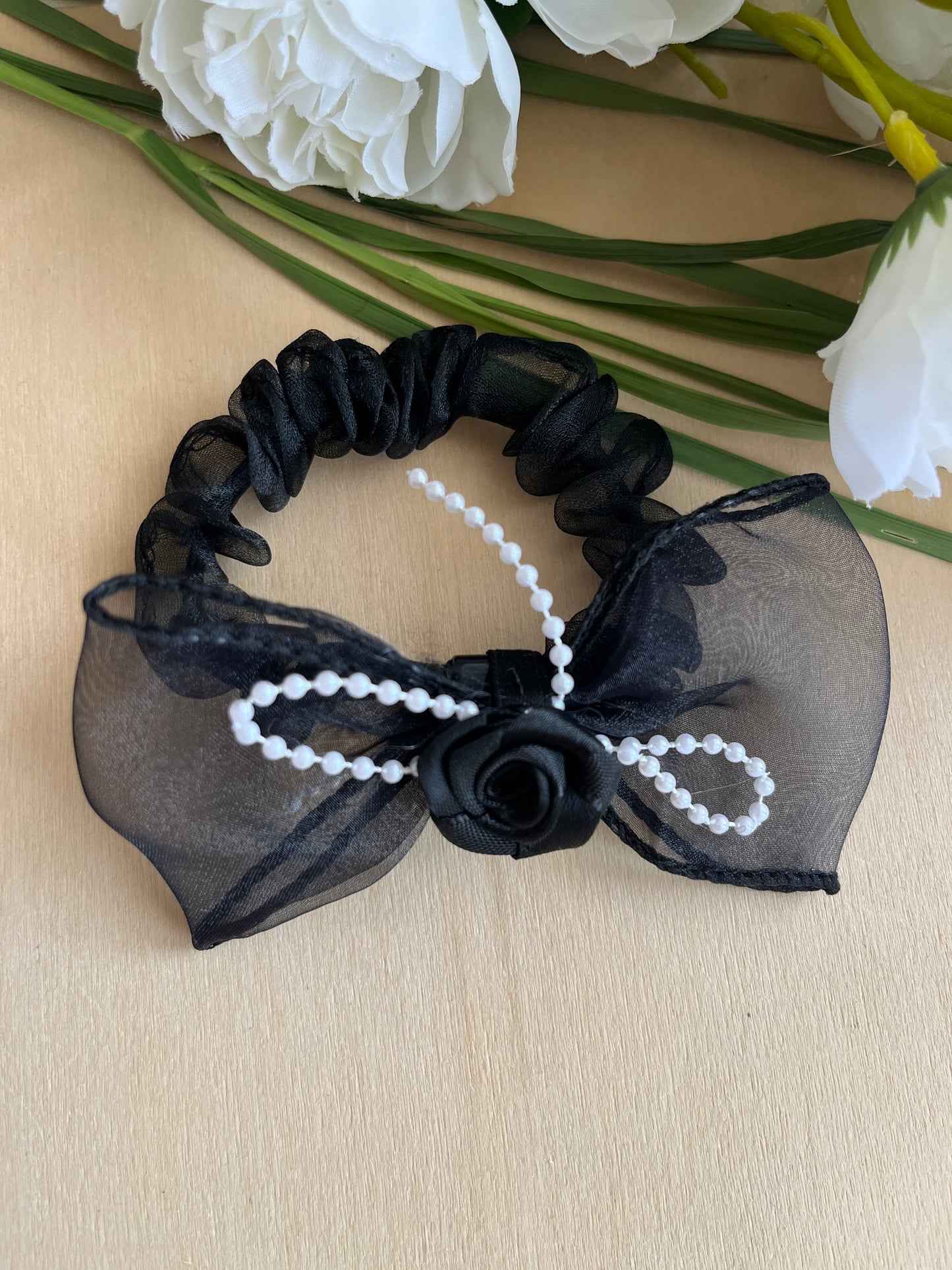 Budrose Pearl bow Scrunchie