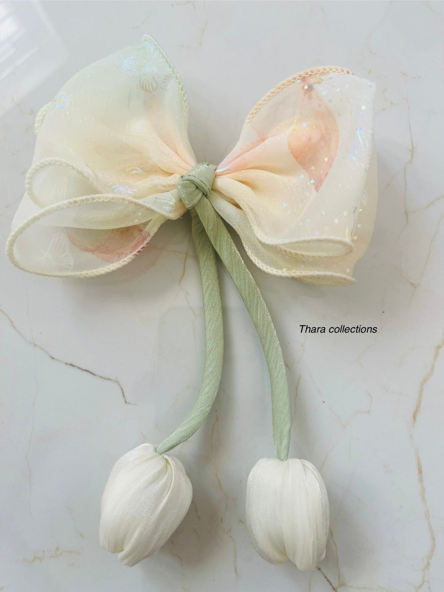 Tulip Hair Bow Clip - Flora pastel Color