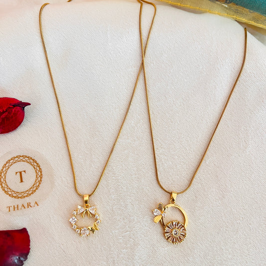 Elegant Zircon Stone Butterfly Pendant Antitarnish Chain