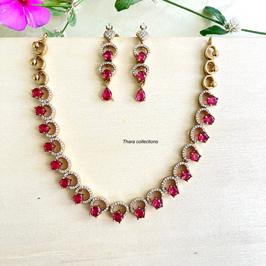 Ruby Red Stone Party Neckpiece