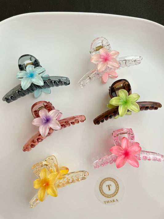 Mini Hawaiian Flower Hair Claw Clip – Medium Size