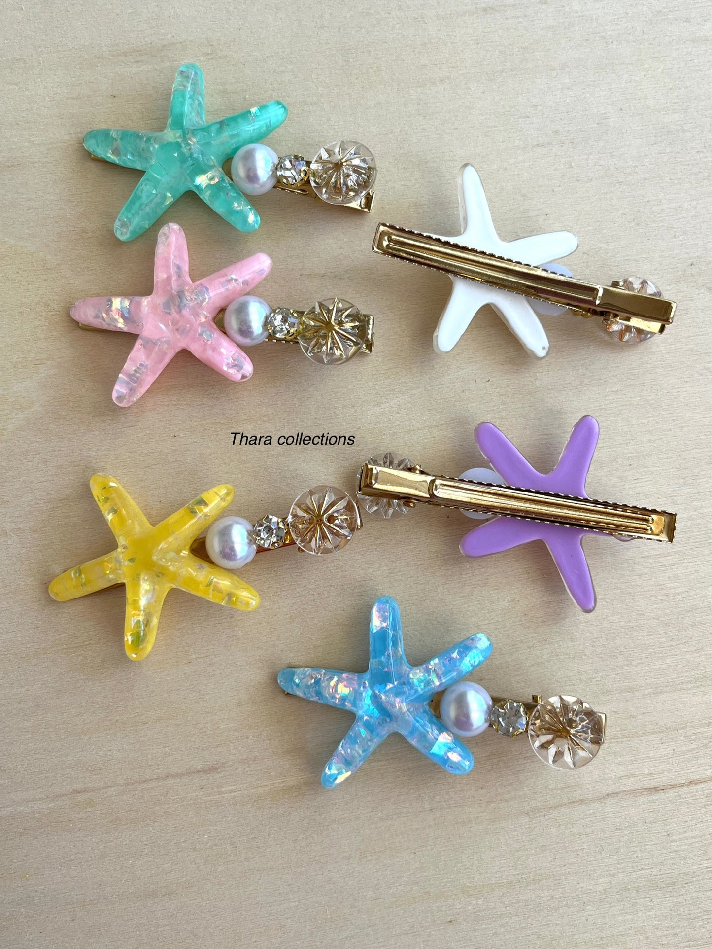 Starfish Charm Hair Clips - Set of 2