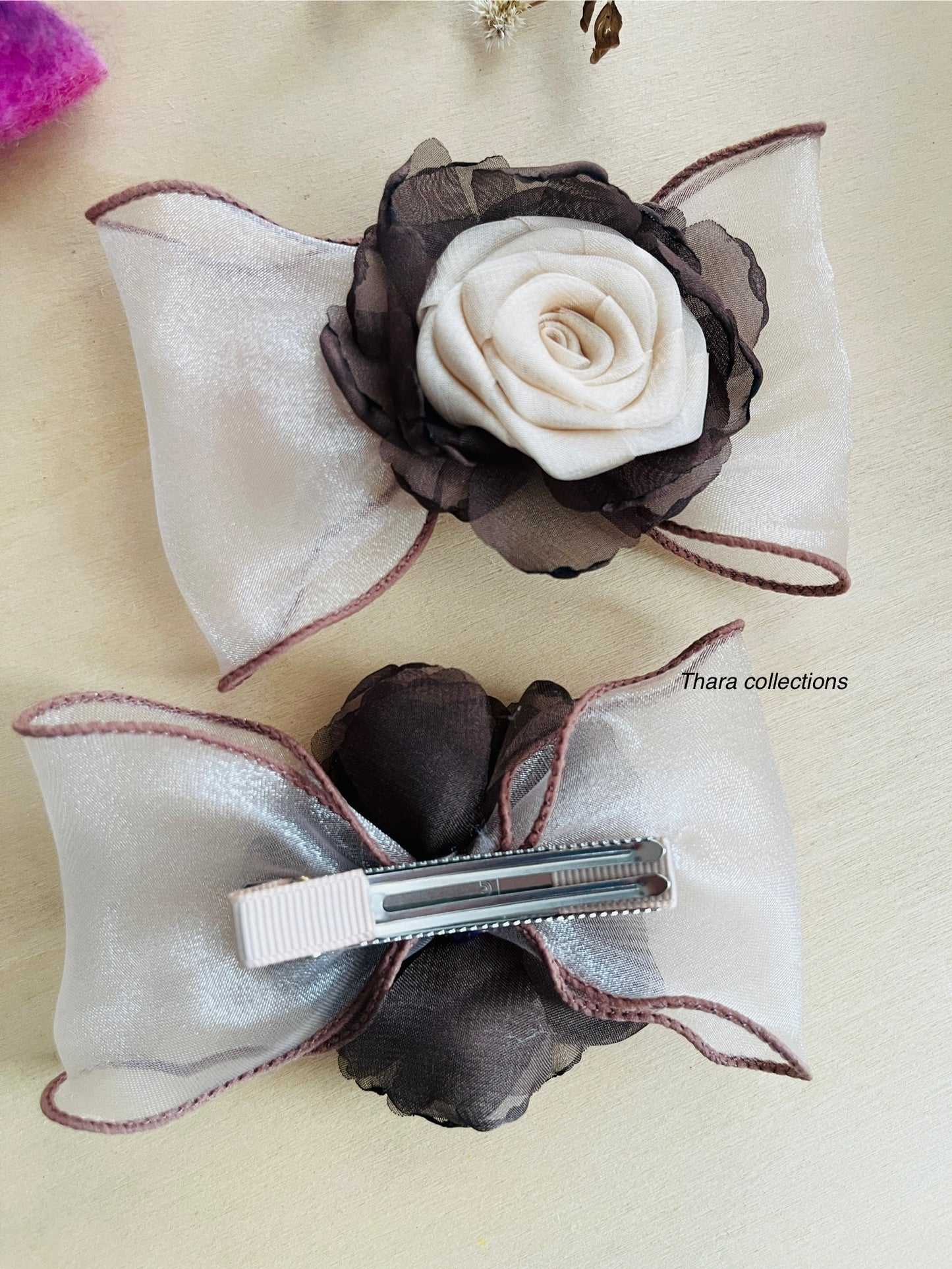 Elegant Rose Charm Hair Bows
