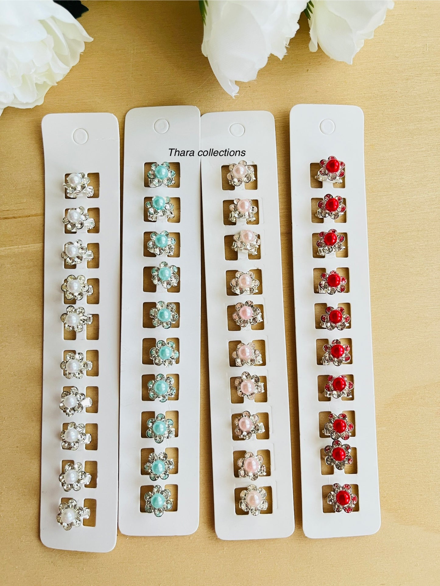 Pearl Spark Mini Hair Clips – Set of 10