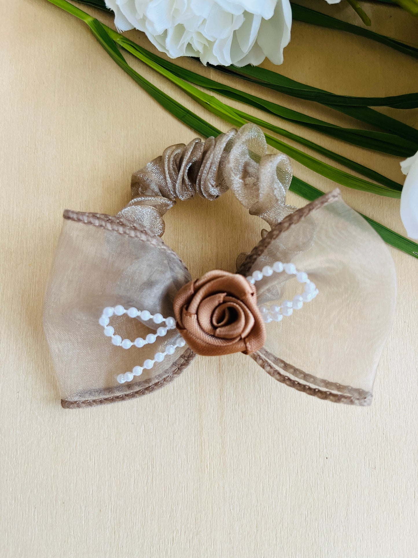 Budrose Pearl bow Scrunchie