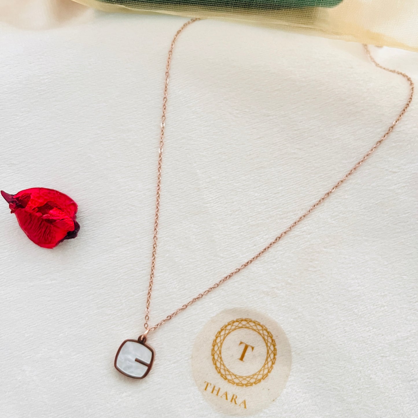 Dual side Pendant RoseGold Chain - Square