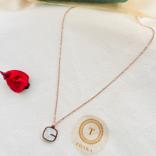 Dual side Pendant RoseGold Chain - Square