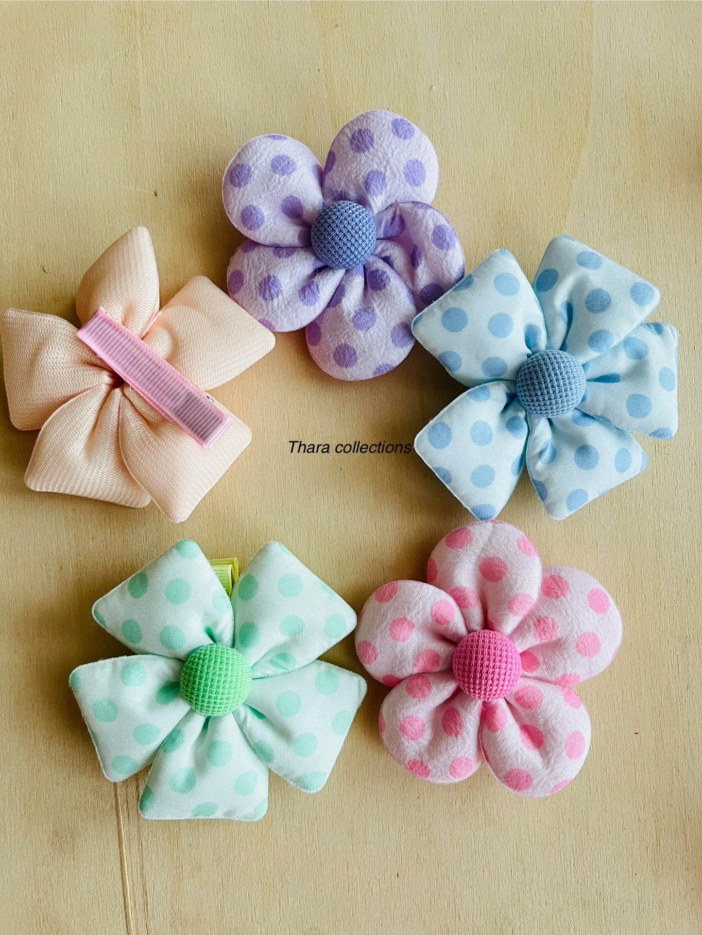 Polka Dot Bloom Hair Clips