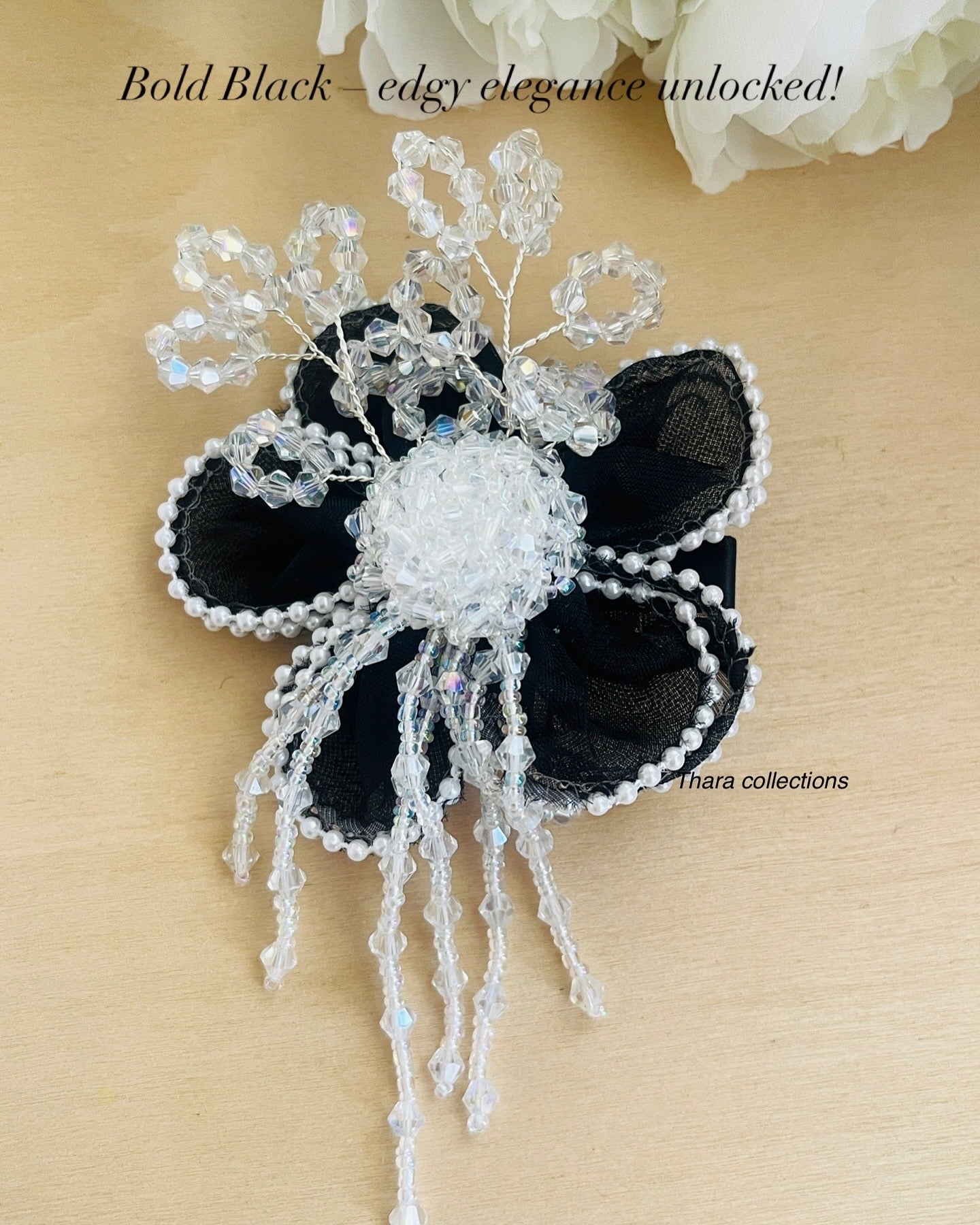 Pearl Floral Alligator BackClip