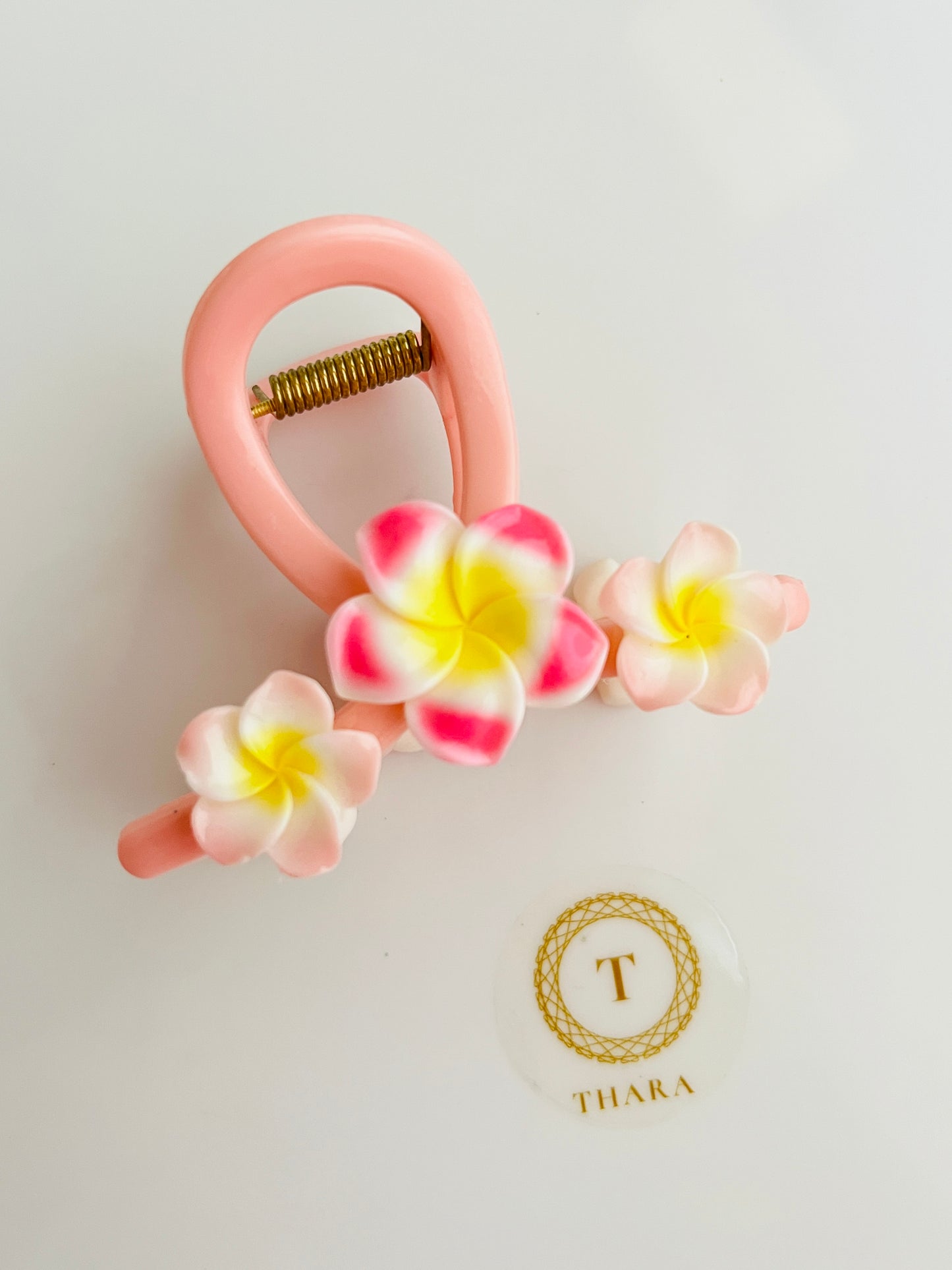 Colorful Plumeria Flower Hair Claw Clips