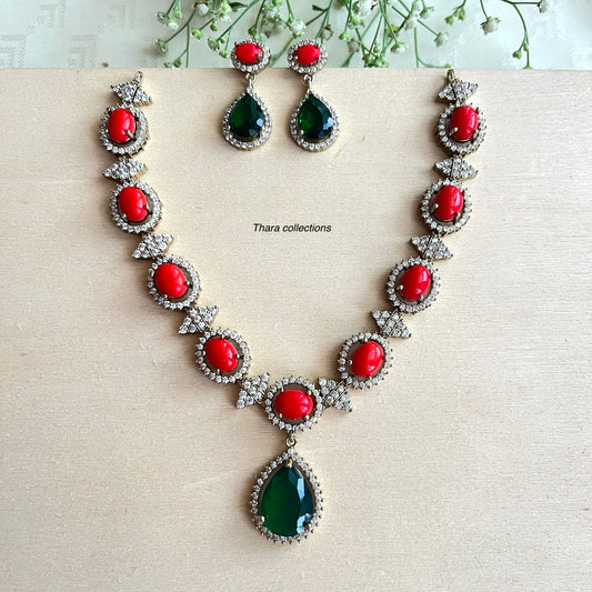 Scarlet Glam Statement Necklace Set