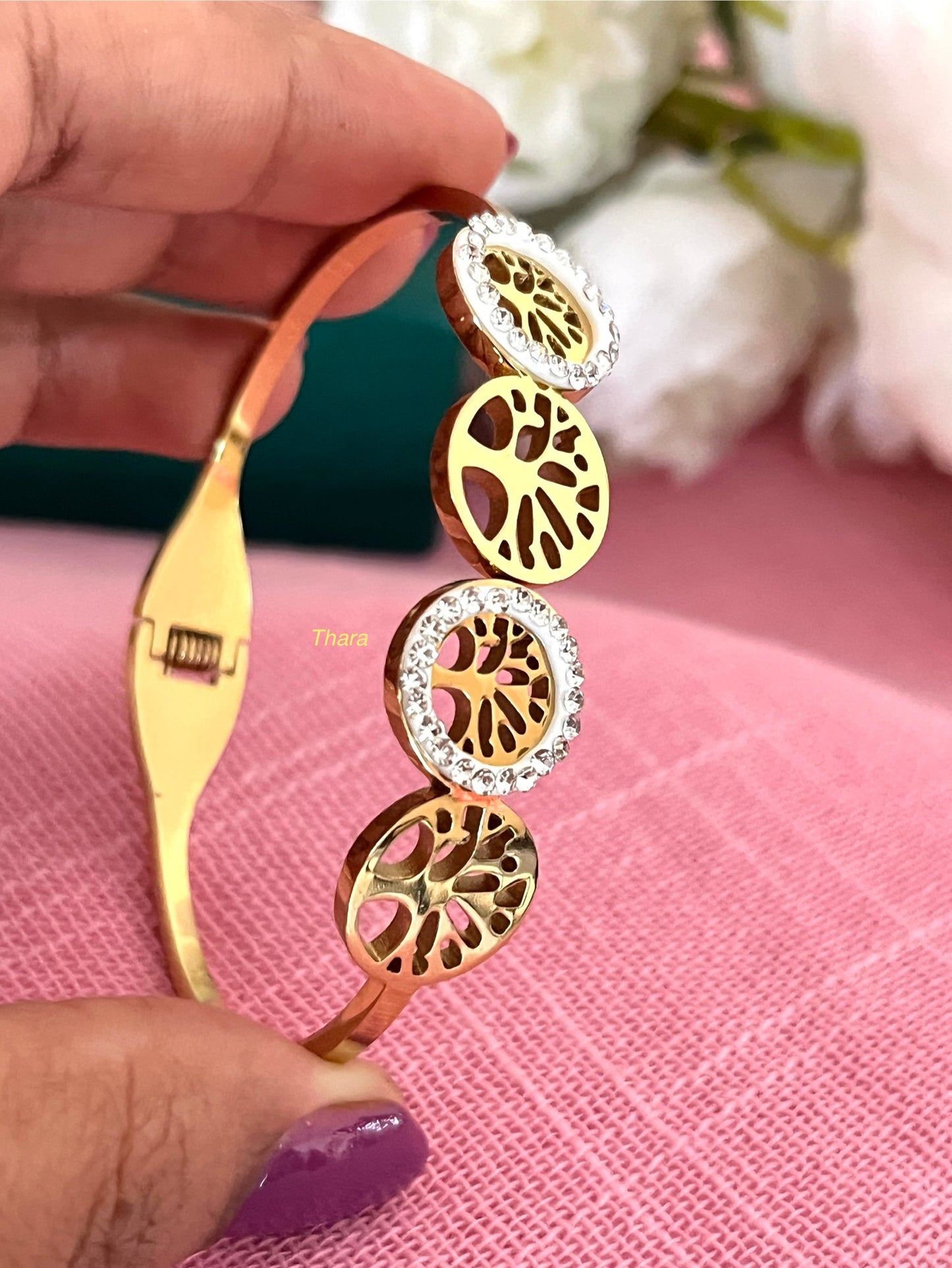 Floral Dual shine Antitarnish Kada