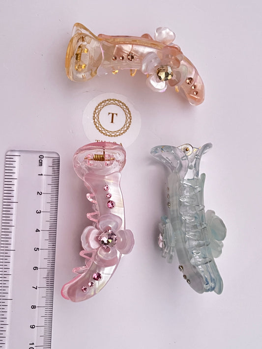 Floral Crystal Party HairClip