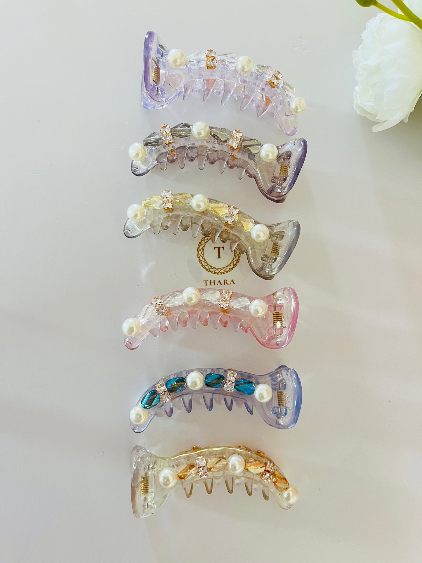 Pearl Crystal Banana clip