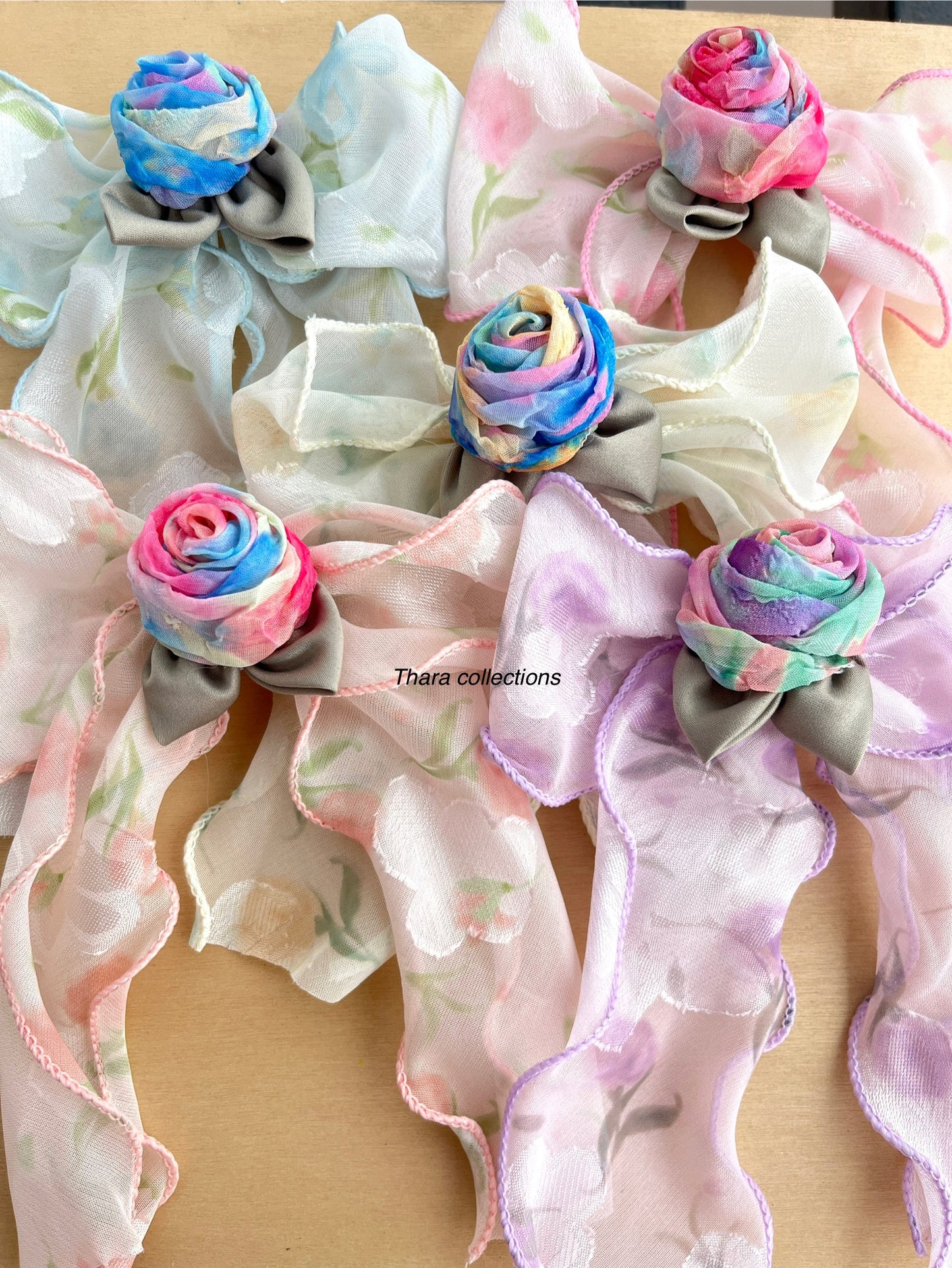 Pastel Garden Bloom Bow Clips – Watercolor Floral Series