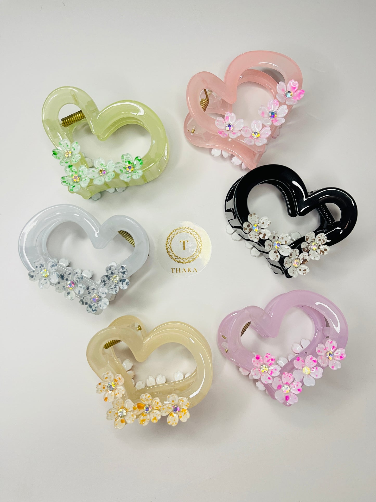 Heart Shape Floral ClawClip