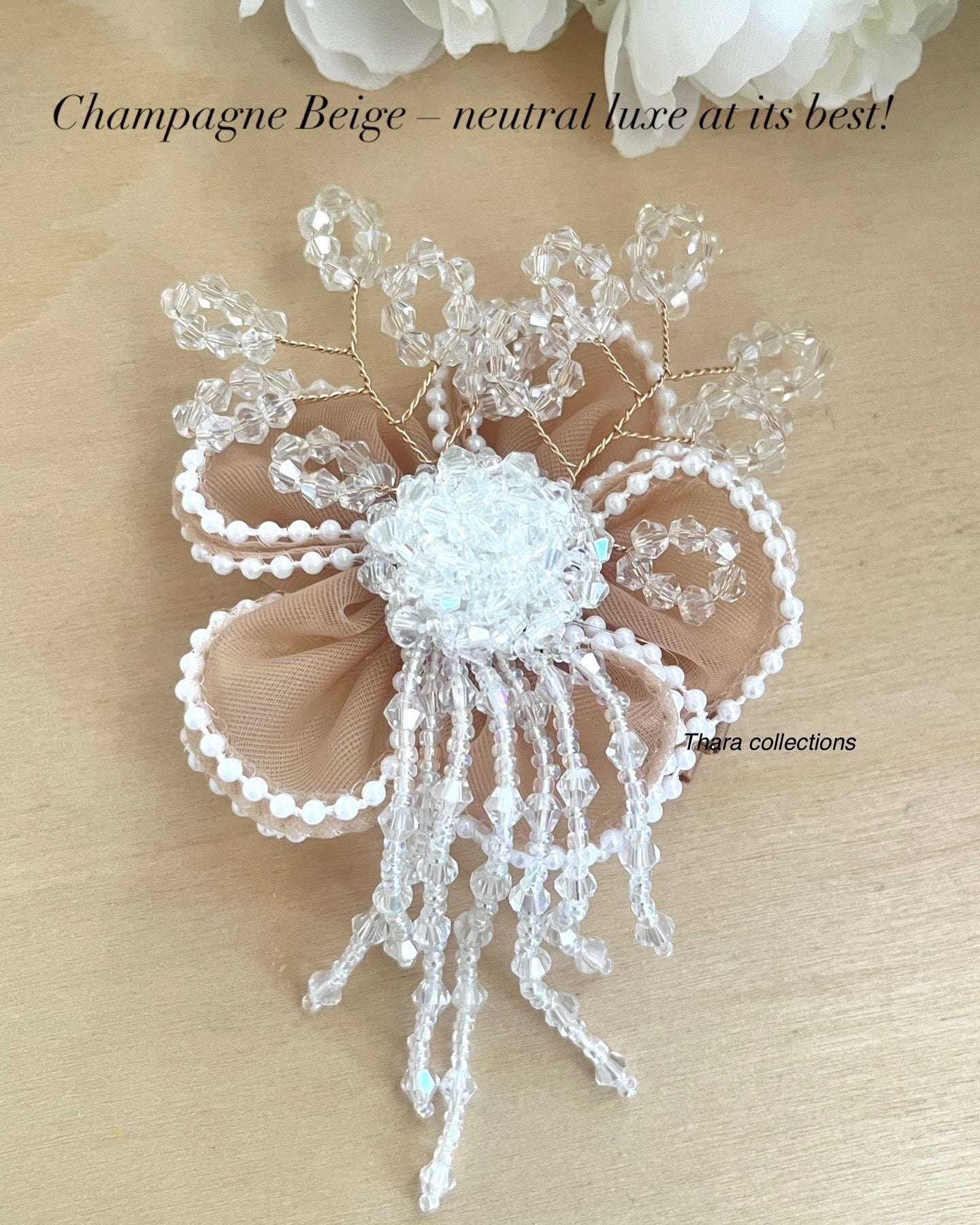 Pearl Floral Alligator BackClip