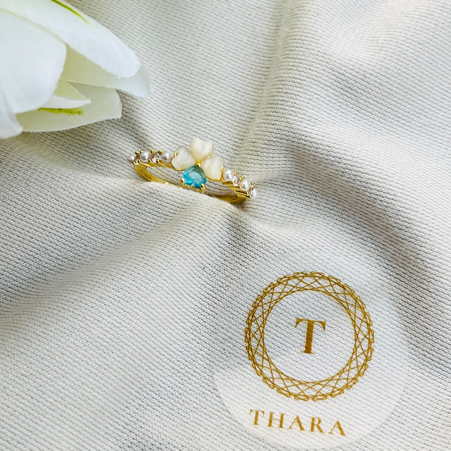Heart shape floral Antitarnish Ring