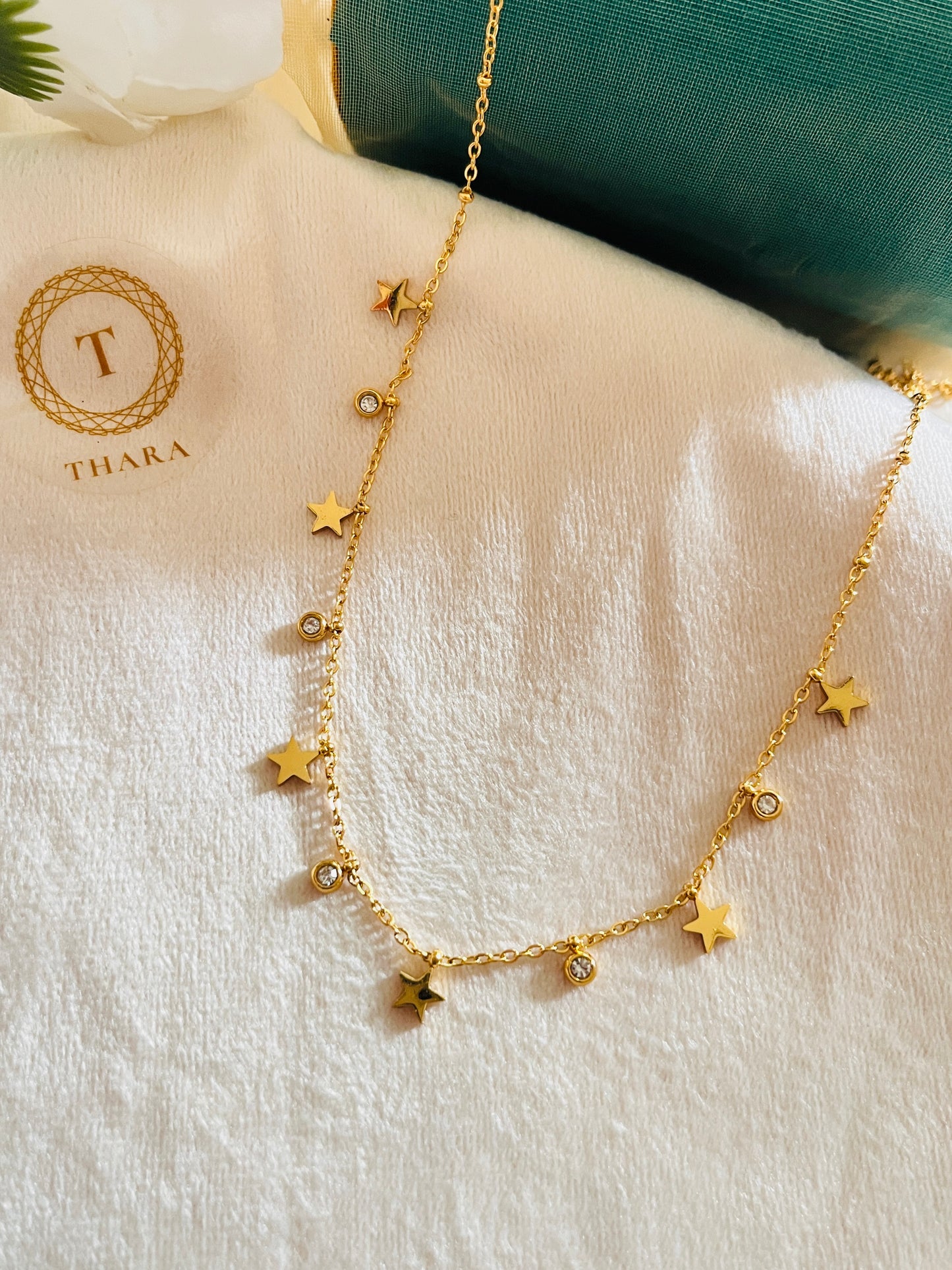Antitarnish Star Stone Charm Necklace