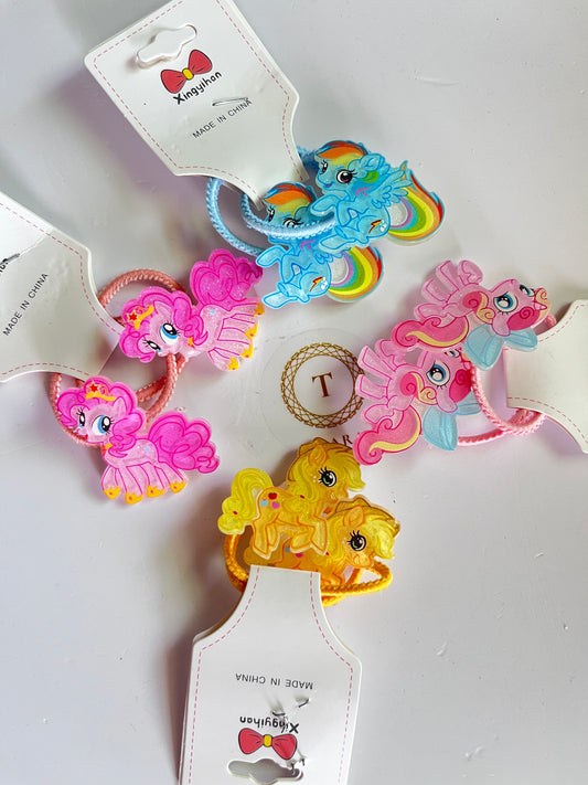 Unicorn & Rainbow Hair Ties Set