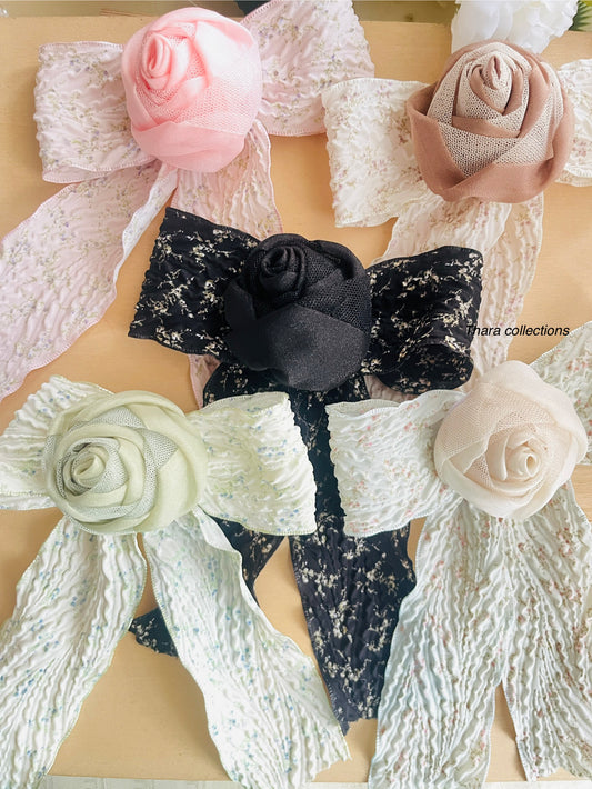 Vintage Rose Garden Bow Clip