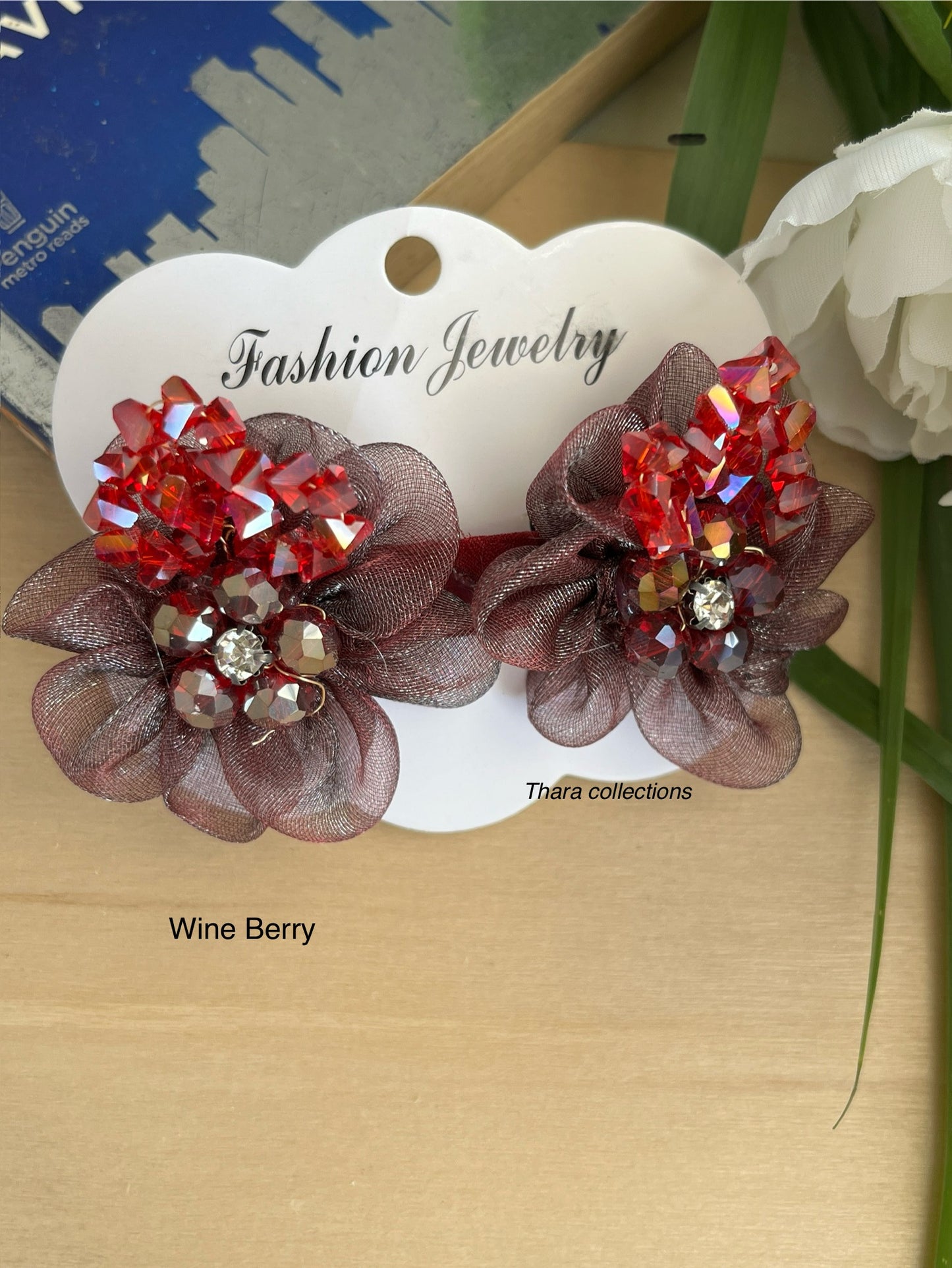Crystal Bloom – Dual Flower Statement Hair Clip