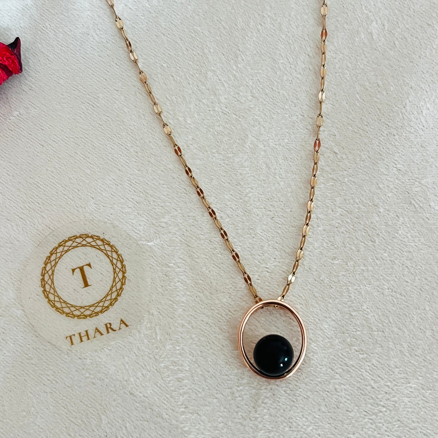 Kiyu Ziyu Oval Pendant Rose Gold Chain - Exclusive Collection