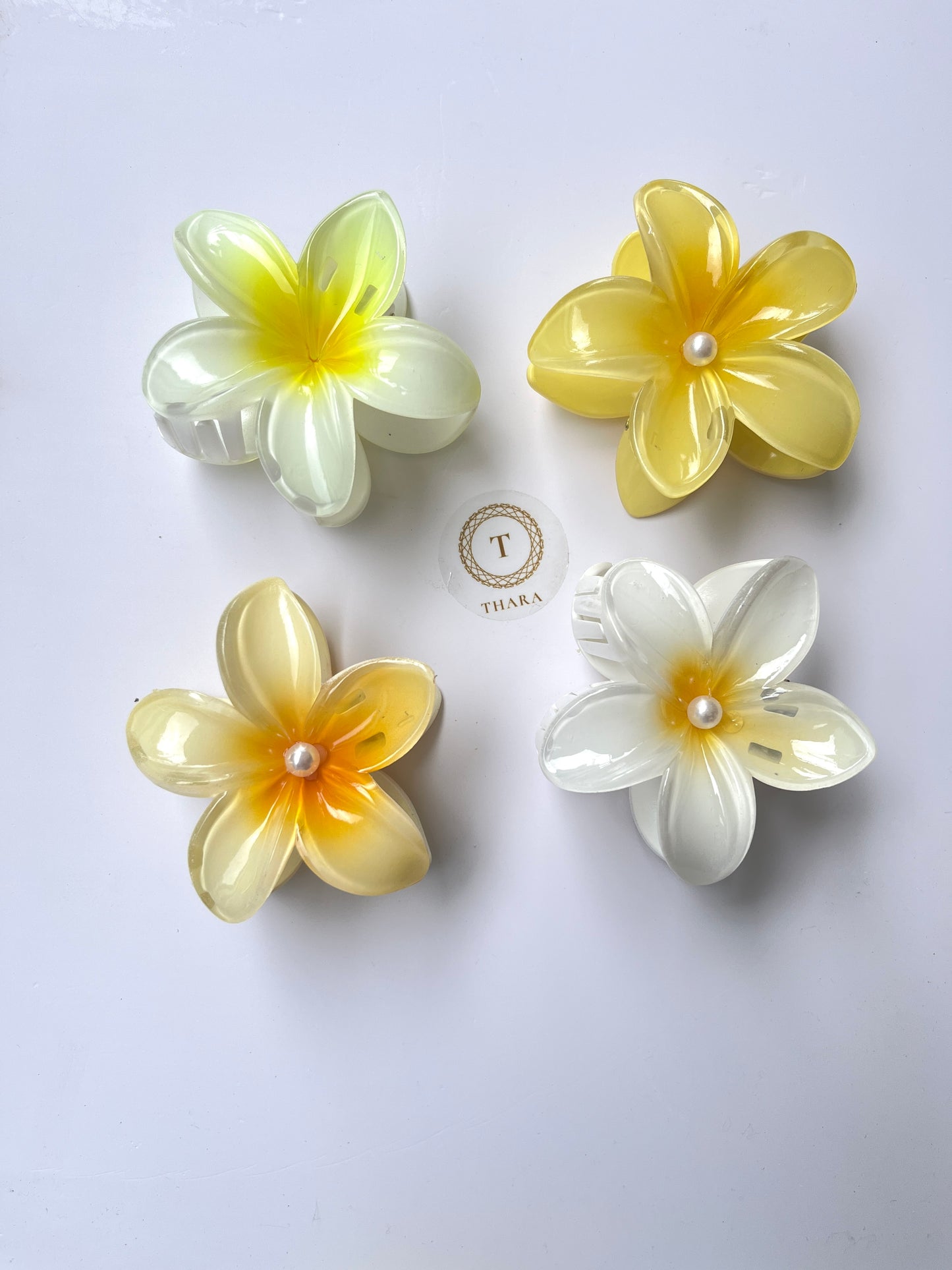 Big Plumeria Flower Hair Claw Clip