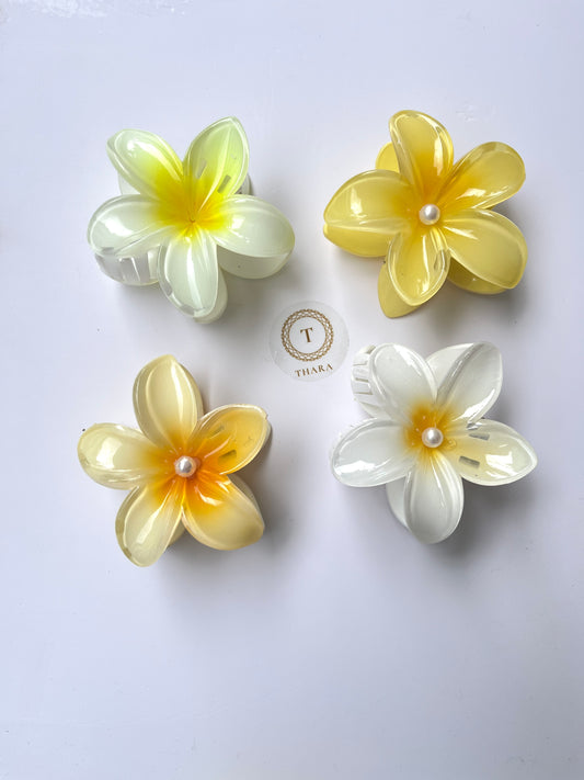 Big Plumeria Flower Hair Claw Clip