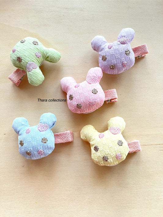 Adorable Polka Dot Bunny Hair Clip