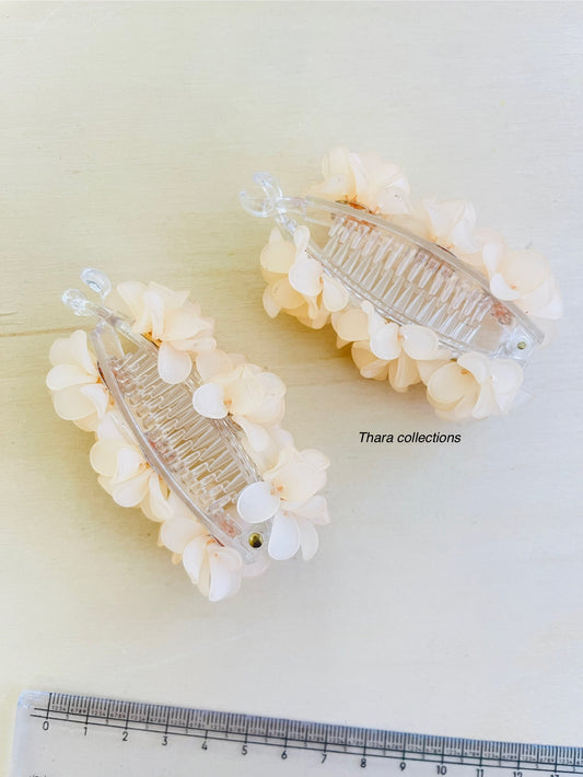 Floral Bloom Korean Banana Clip – Soft & Elegant