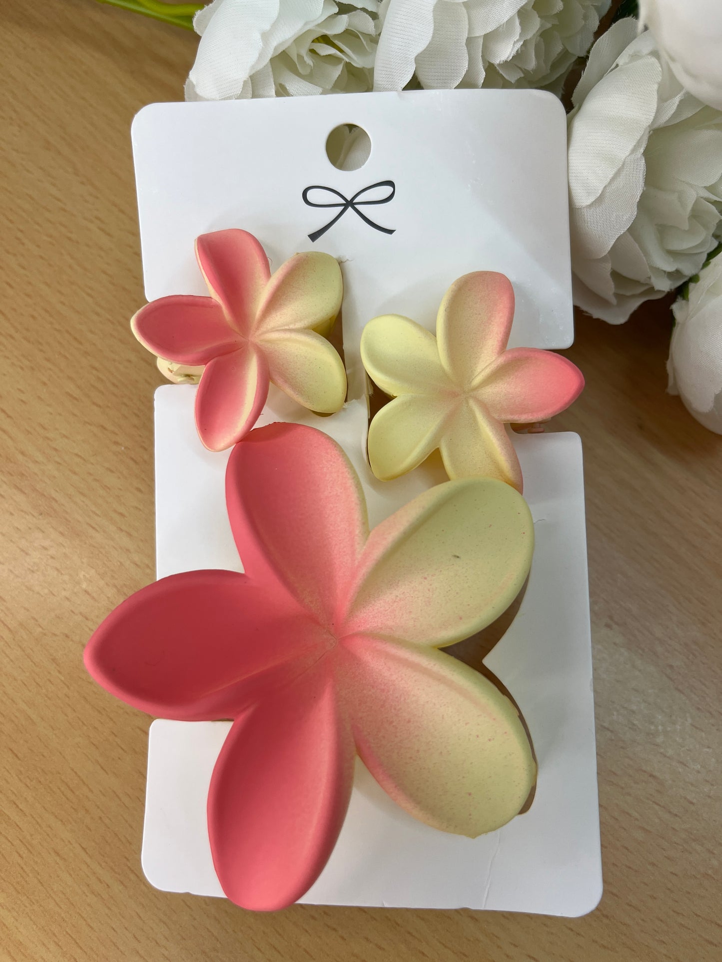 Matte Finish Hawaiian Floral Hair Clips – Set of 3