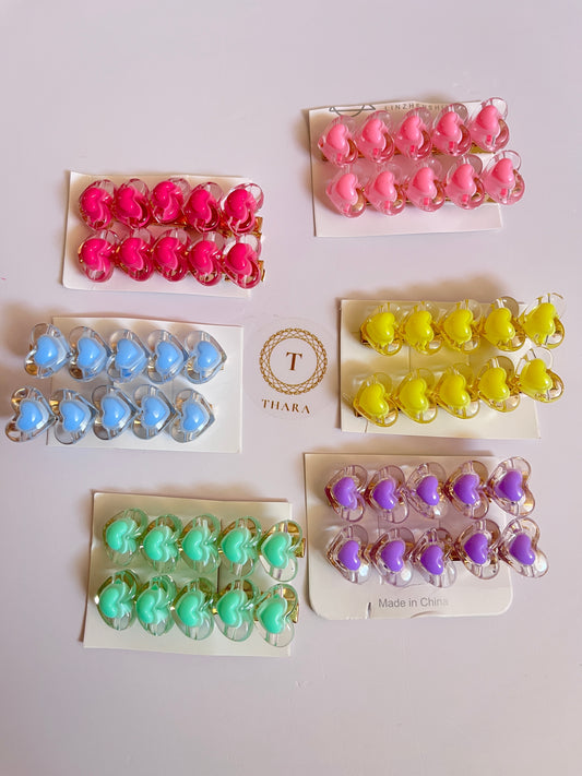 Dual Heart Alligator HairClip