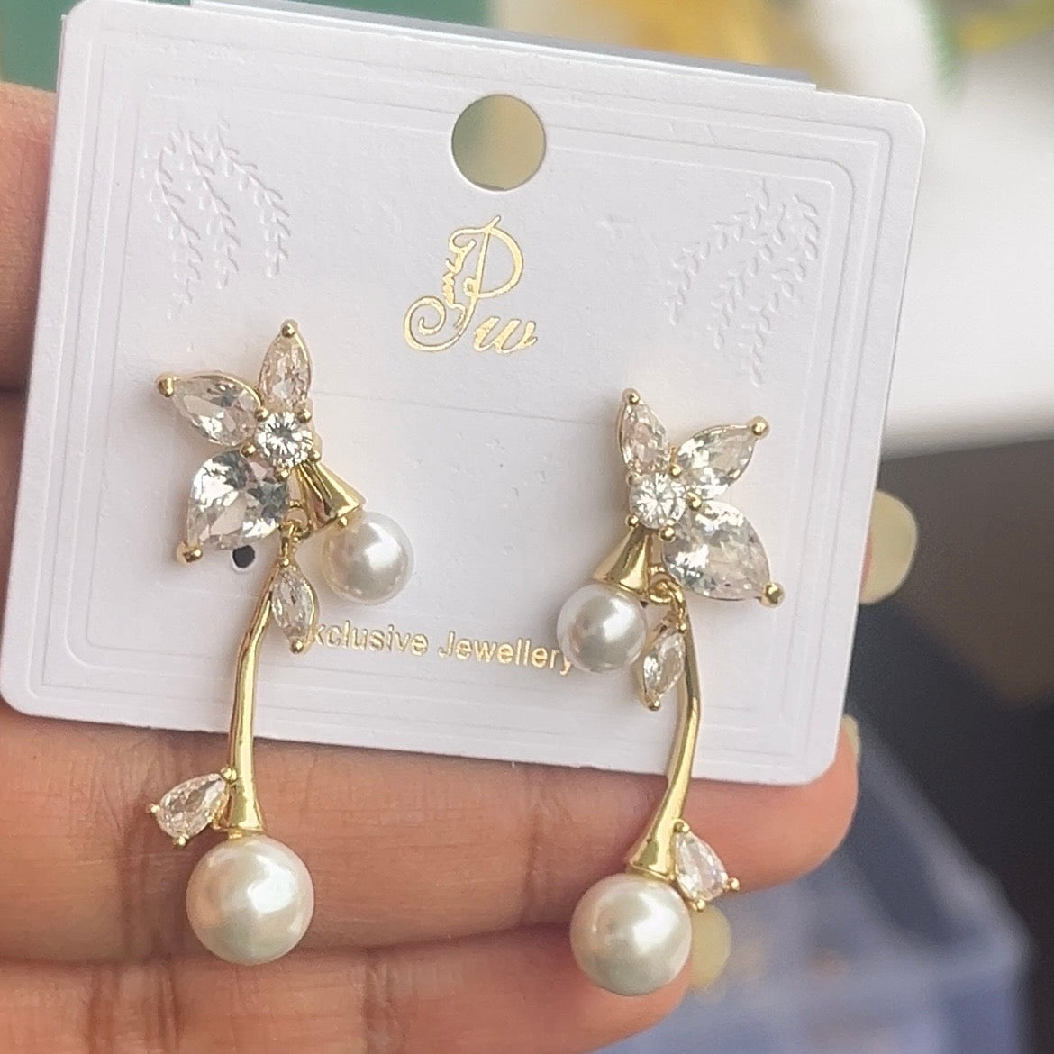 Butterfly Pearl Drop Elegance Earrings