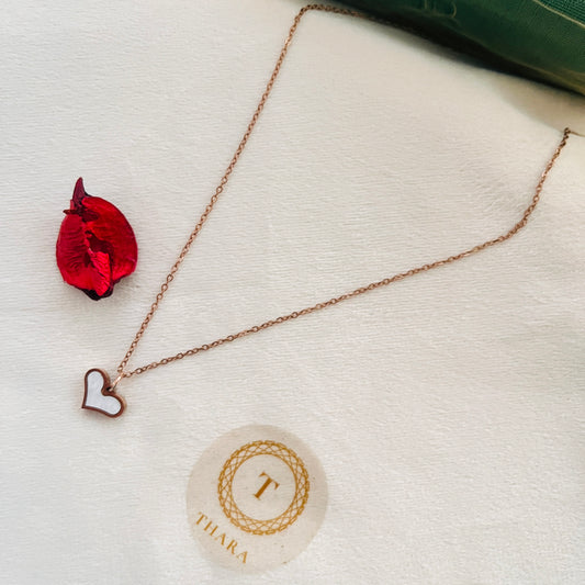 Dual side Pendant RoseGold Chain - Heart 5