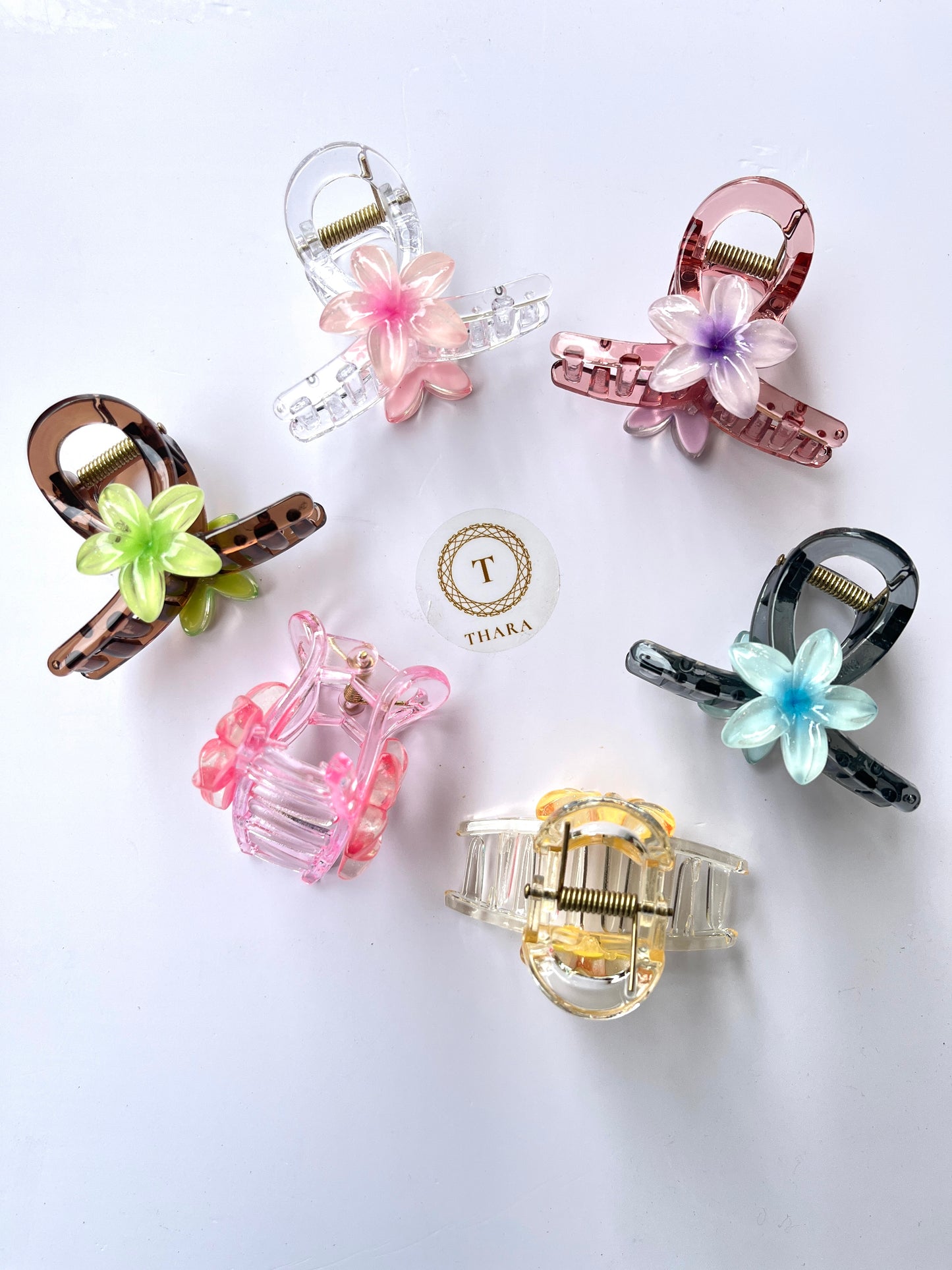 Floral Blossom Hair Claw Clips