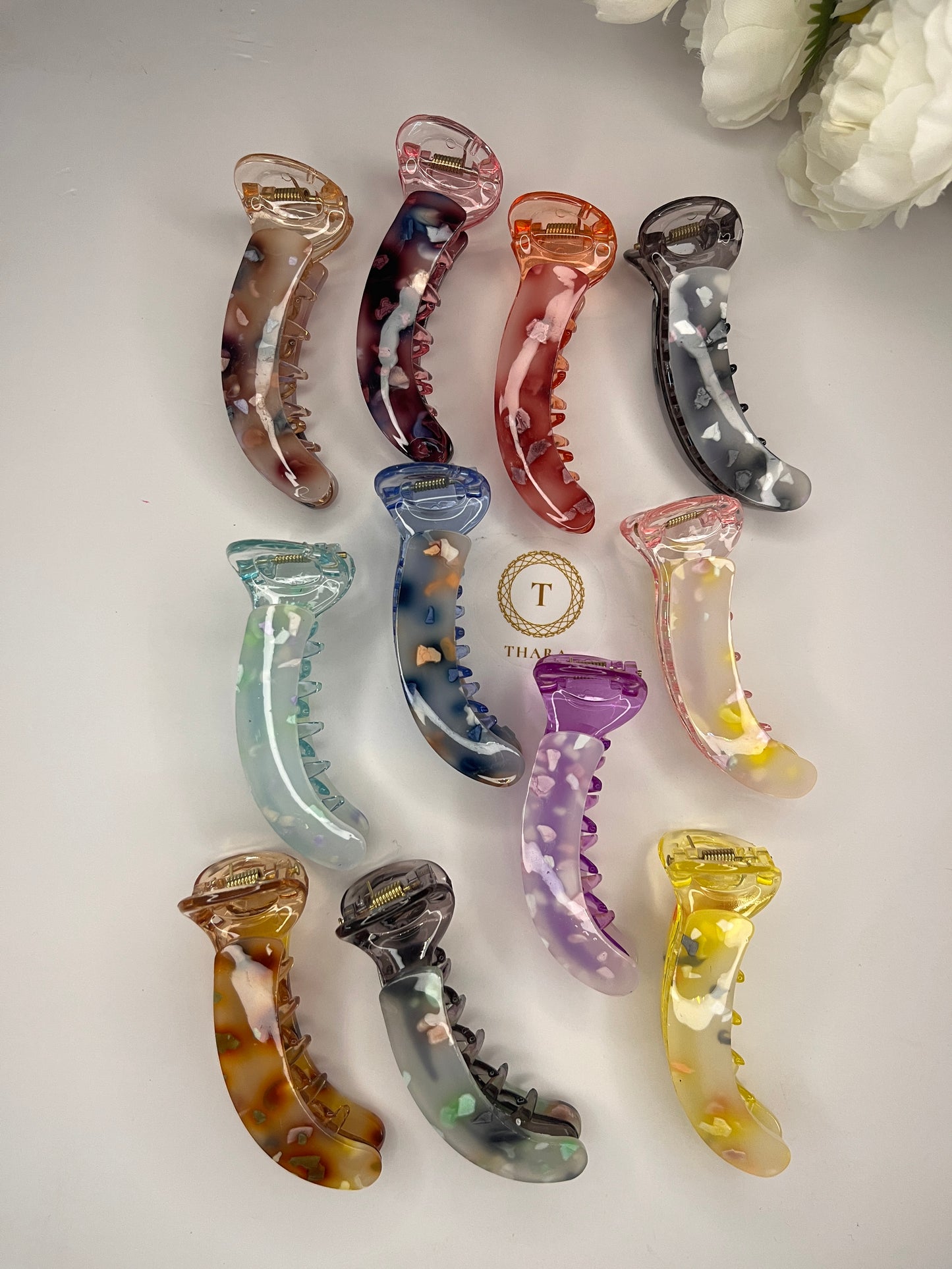 Marble glaze Banana HairClip