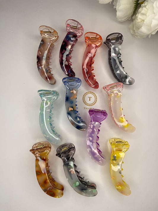 Marble glaze Banana HairClip