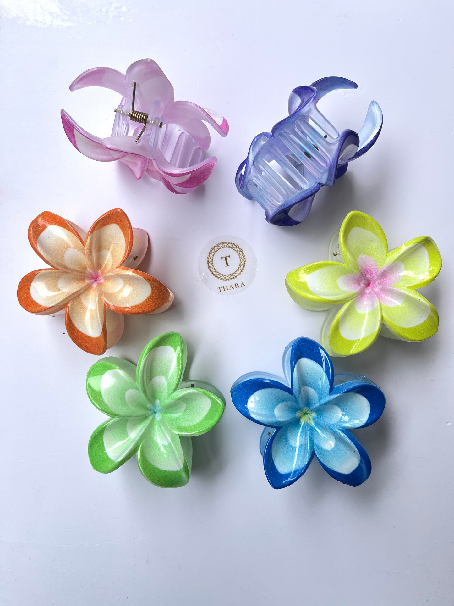 Plumeria Flower Hair Clips – Dual Shade - Big