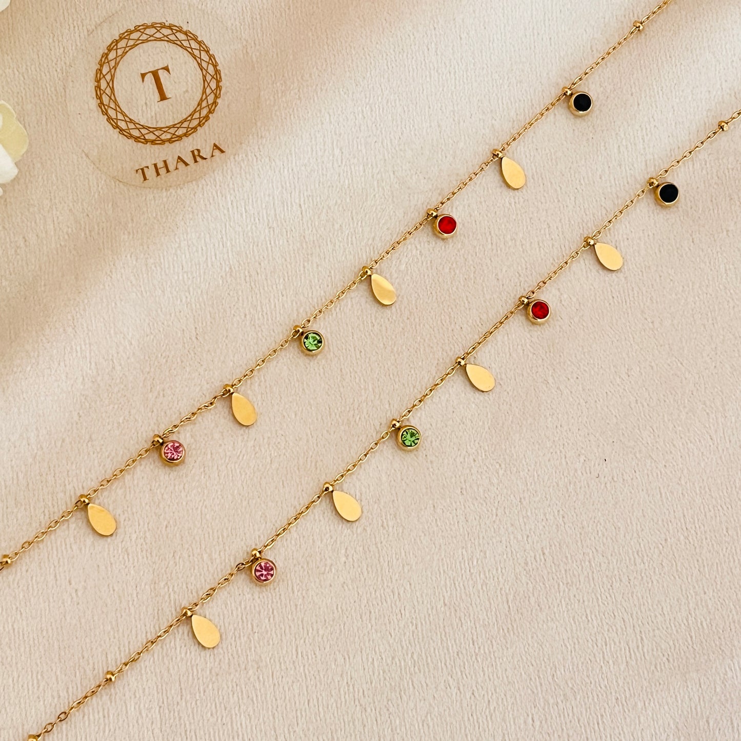 Dainty Drops Charm – Adjustable Minimal Anklet