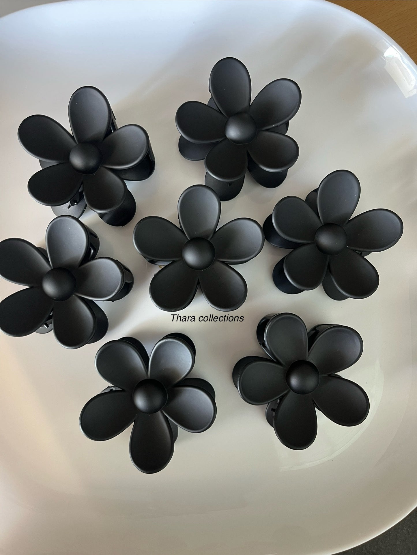 Matte Neutral Flower Hair Claw Clips