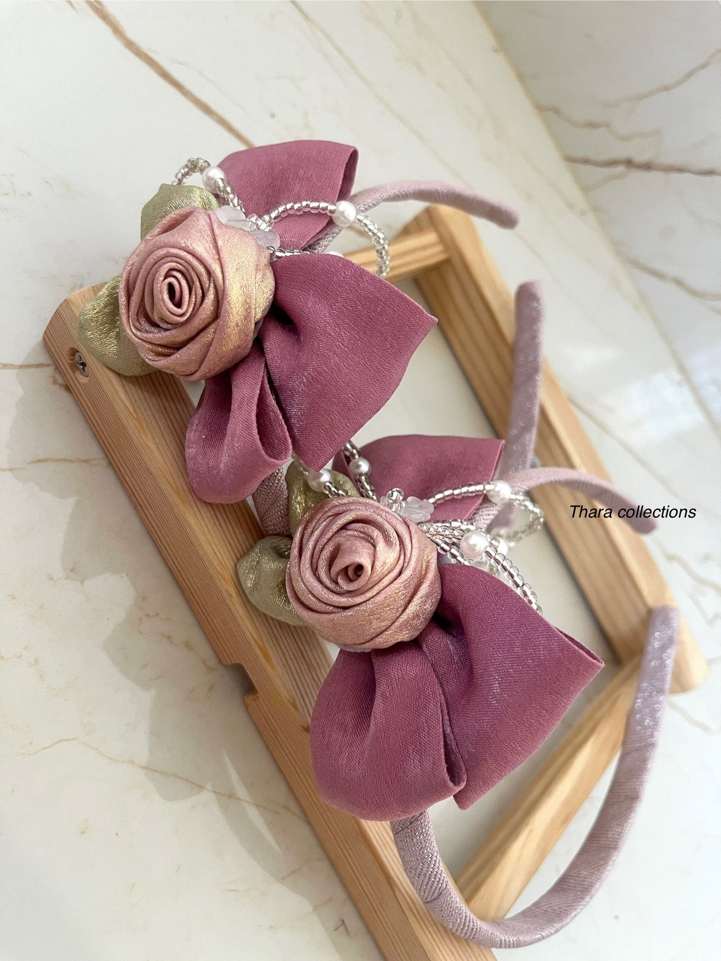 Floral Pearl Embellished Headband – Rose Garden Edition