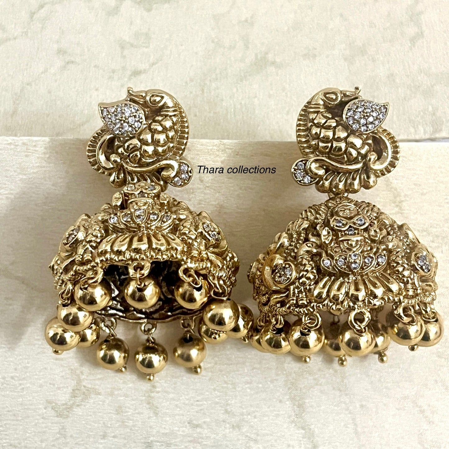 Antique Lakshmi Peacock Motif Temple Necklace Set